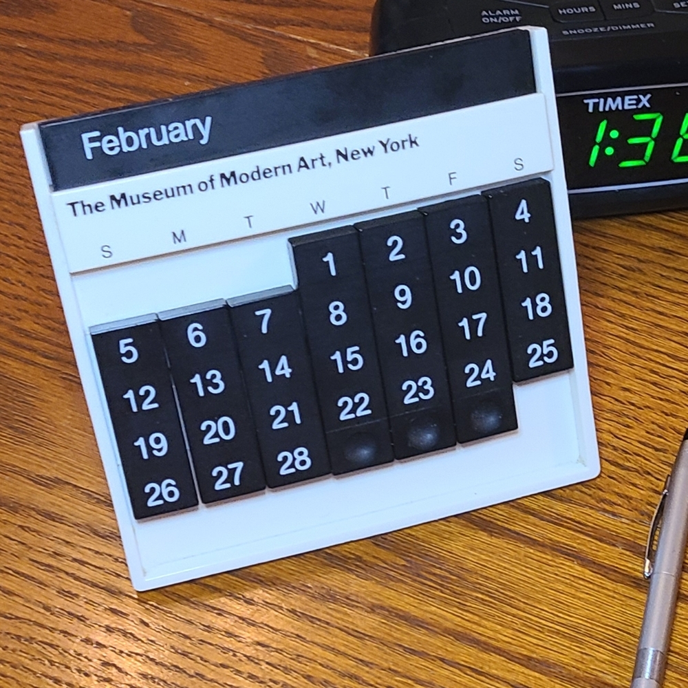 MOMA | The Always Calendar, Perpetual (Black/White), 1990's Collectible - small